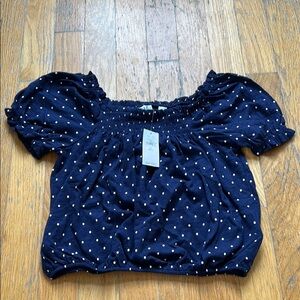 Polka Dot Peasant Blouse
